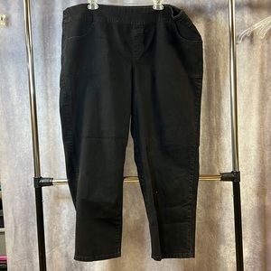 Black Stretchy Elastic Waist Pull On Jeans